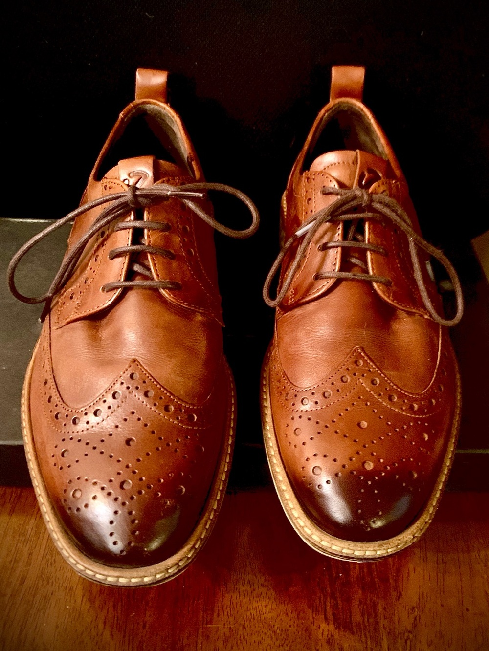 Ecco Hybrid Brown Leather Brogue Shoes | EU 39